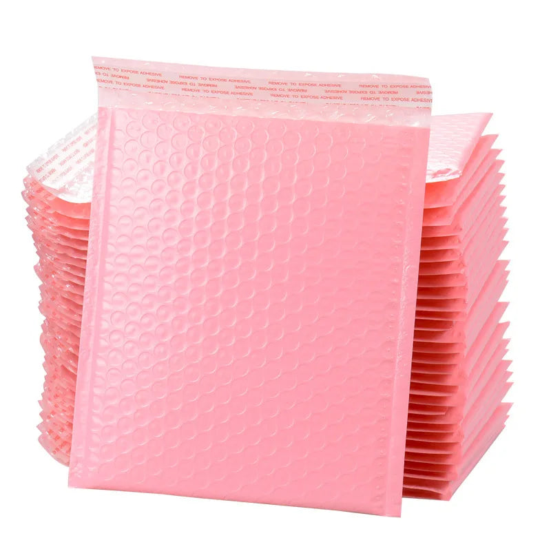 20Pcs Pink Bubble Bags Foam Self Seal Envelope Bag Waterproof Mailers Padded Shipping Bags Christmas Gift Packaging Supplies