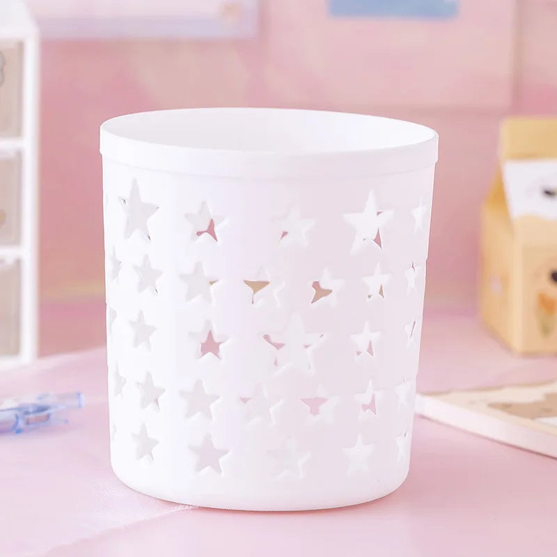 Creative Hollow Stars Pen Pencil Pot Holder Brush Storage Container Desk Organizer Plastic Stationery Pen Holder Office Supplies