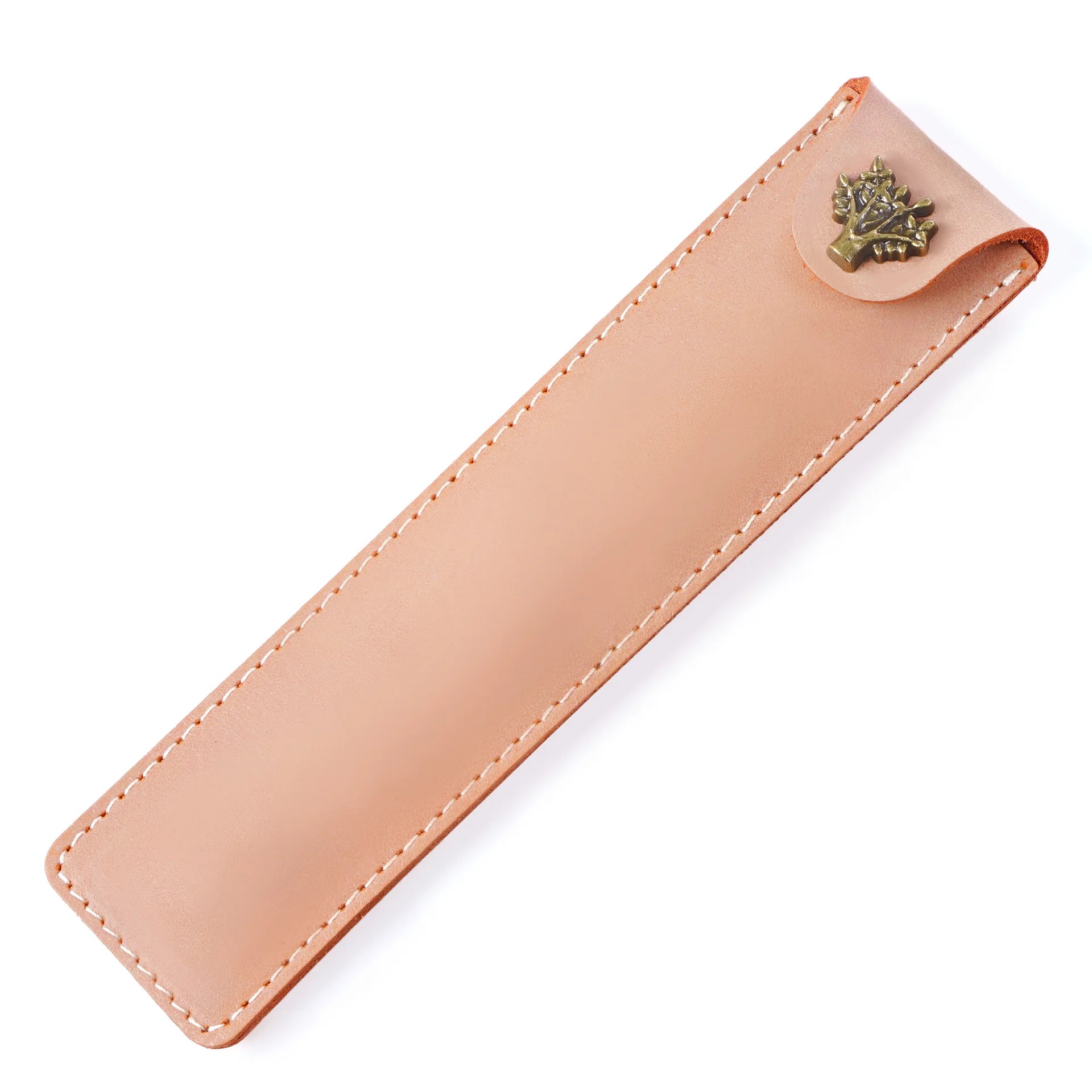 Genuine Leather Pen Pouch Holder Single Pencil Bag Pen Case with Snap Button for Rollerball Fountain Ballpoint Pen