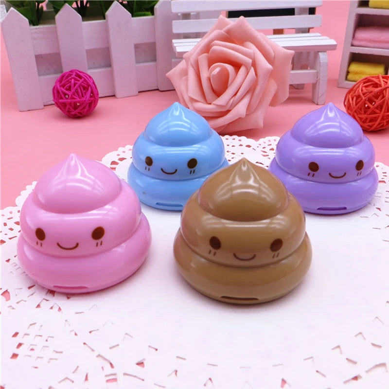 1PC Kids Funny Stationery Double Hole Pencil Sharpener Novelty Poop Shape Sharpeners for Children's Gifts Office School Supplies