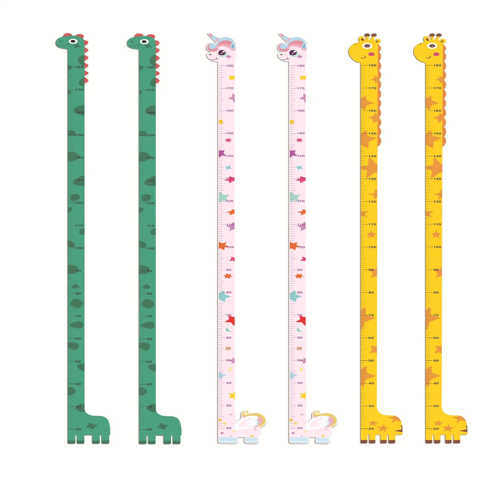 Cute Cartoon Height Sticker Unicorn Dinosaur Giraffe Wall Height Measuring Ruler Stickers For Kids Room Kindergarten Decor